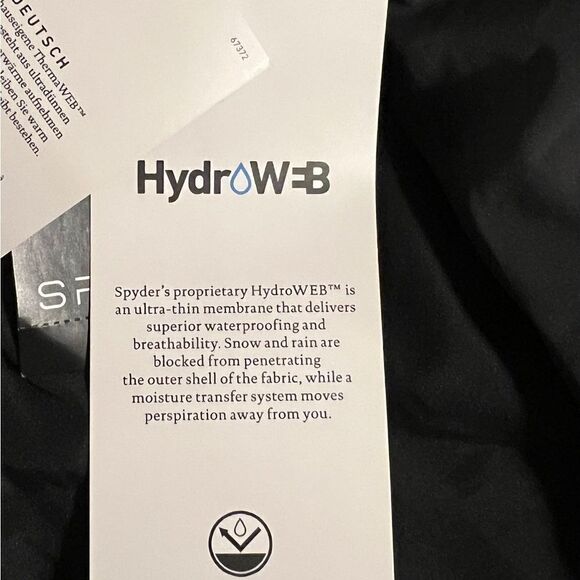 Spyder Mens Colorblock Hooded Jacket Black Gray Red Large New - Picture 10 of 10